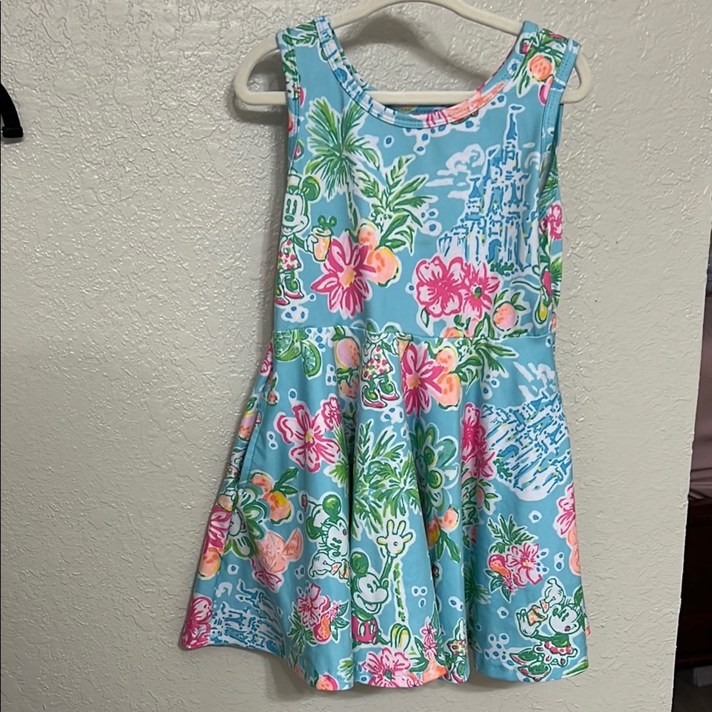 Blue Fit and Flare Scoop Neck Sundress